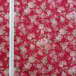 Tela japonesa en algodón estampado de flores. Color D3.5
