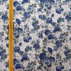 Tela japonesa en algodón estampado de flores. Color D3.2