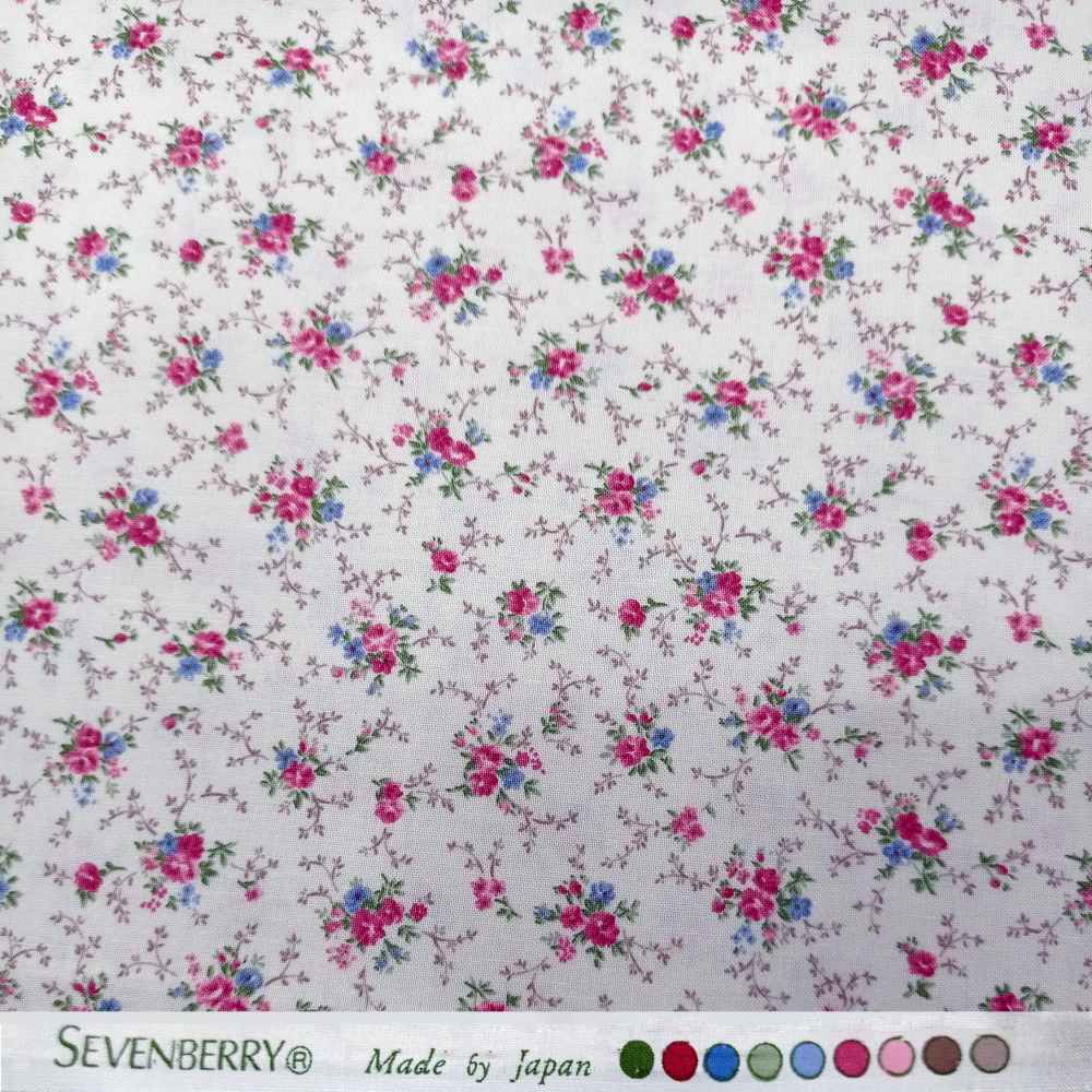 Tela japonesa en algodón estampado de flores. Color 1.3 - Imagen 2
