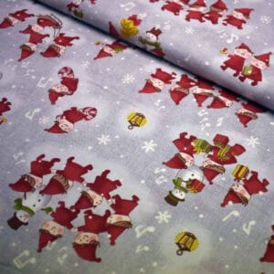 Tela de navidad alegre en gris pardo