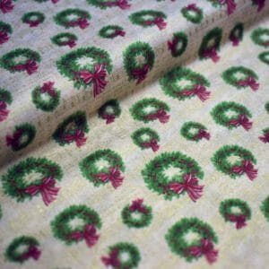 Tela de navidad con coronas navideñas