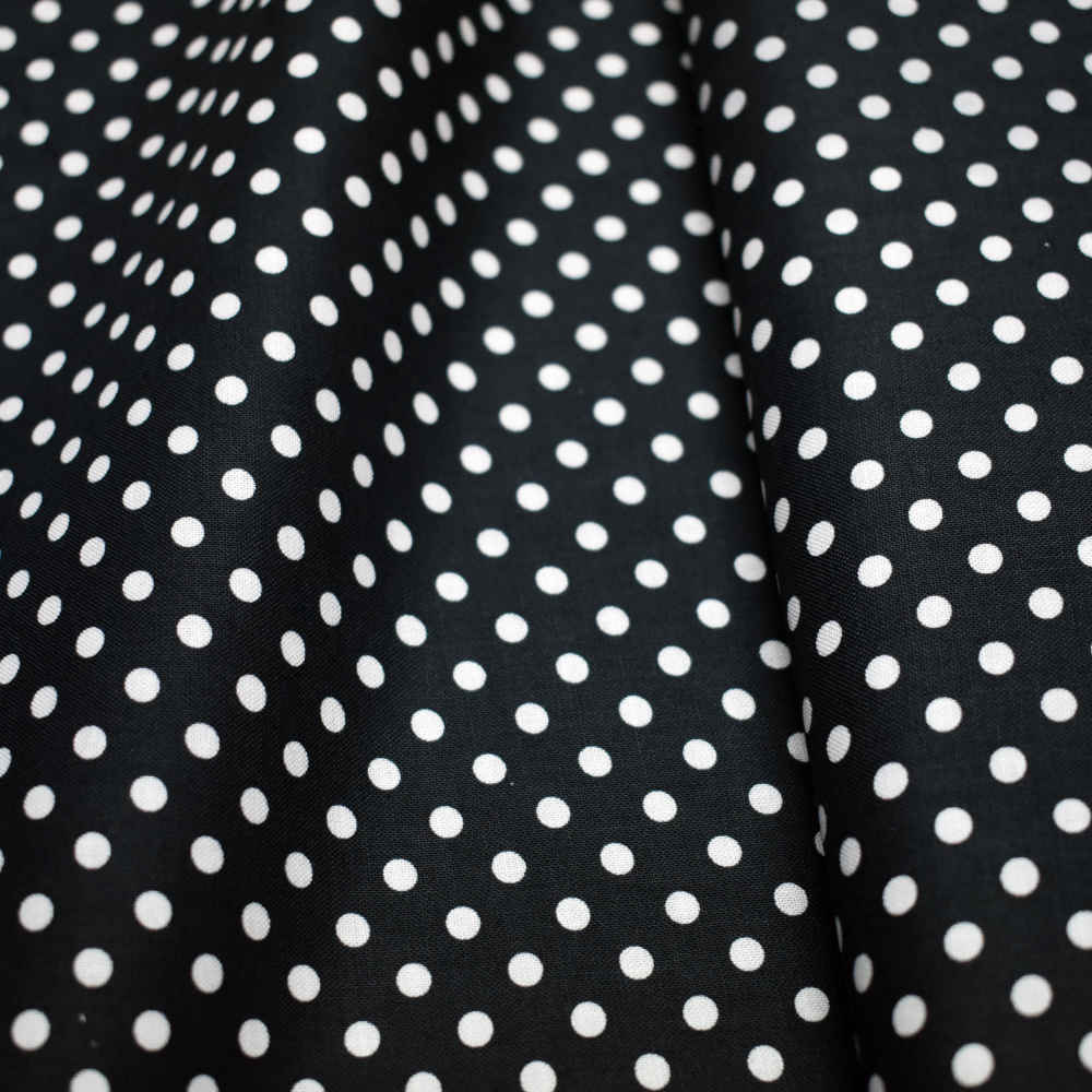 Tela de topos blancos con fondo azul marino - Stof Fabrics - Color 675