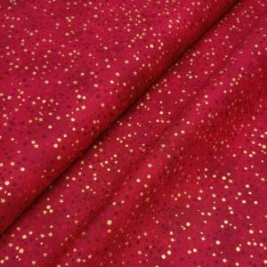 Tela de navidad. Christmas is near. Cielo rojo estrellado