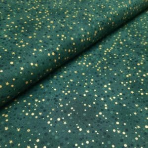 Tela de navidad. Christmas is near. Cielo verde estrellado