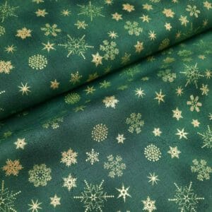 Tela de navidad. Christmas is near. Nieve con fondo verde