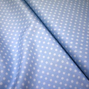 Tela de topos blancos con fondo azul. Stof Fabrics. Color 681