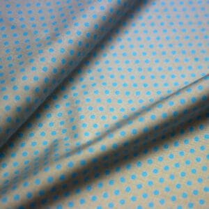 Tela de topos turquesa con fondo gris. COATS. PWZZ007. DOGWD