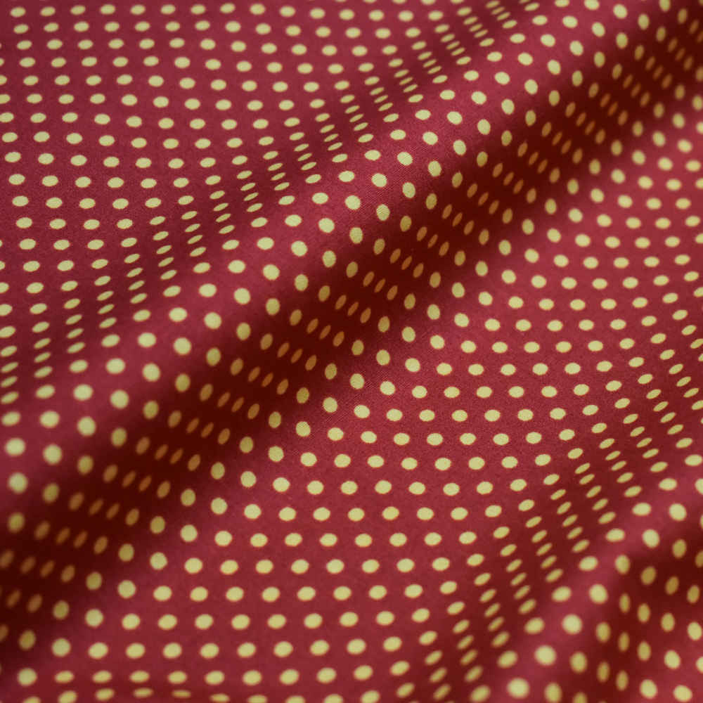 Tela de topos sobre fondo naranja. COATS. PWZZ007. TANGO