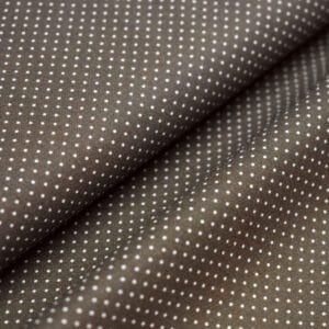 Tela de topos blancos con fondo marrón. Stof Fabrics. Color 878